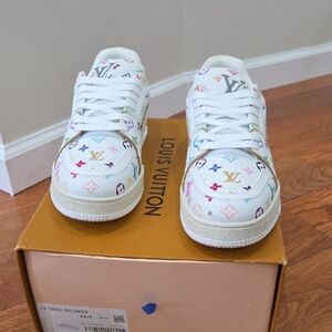 Louis Vuitton White Multicolor Monogram Men Sneakers
